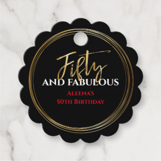 50e ET FABULEUSE étiquette cadeau d'anniversaire B