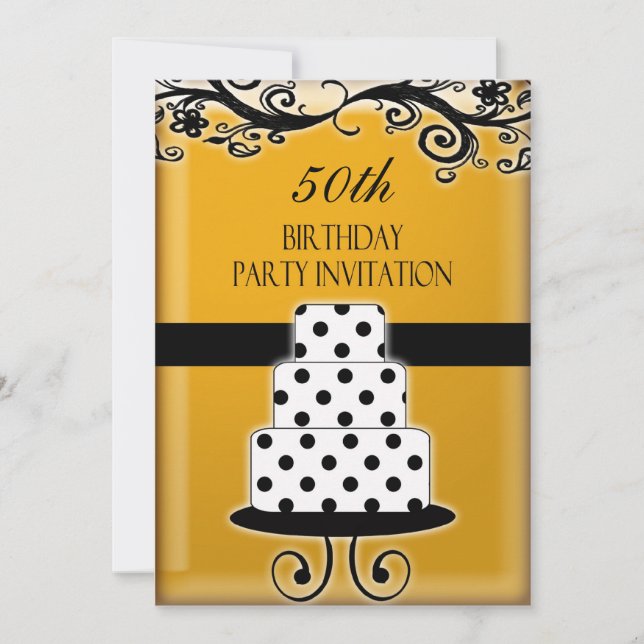 50e fête d'anniversaire Invitation personnalisée (Devant)