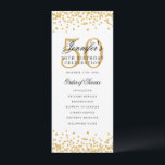 50e fête d'anniversaire Programme Gold Confetti<br><div class="desc">Design élégant "Programme de fête d'anniversaire" avec confettis de fausse parties scintillant et texte personnalisé.</div>