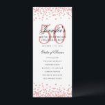 50e fête d'anniversaire Programme Rose Gold Confet<br><div class="desc">Design élégant "Programme de fête d'anniversaire" avec confettis de fausse parties scintillant et texte personnalisé.</div>