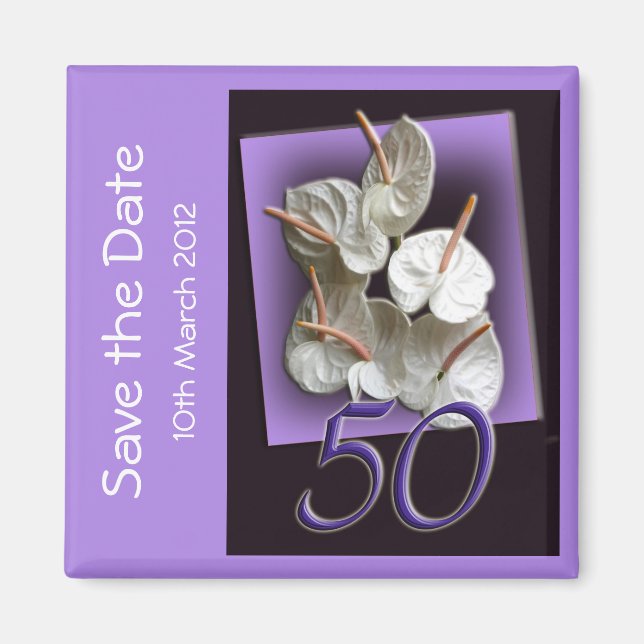 50e fête Enregistrer la date Magnet - anthuriums b (Devant)