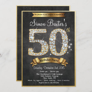 50e Invitation d'anniversaire au tableau de bord G