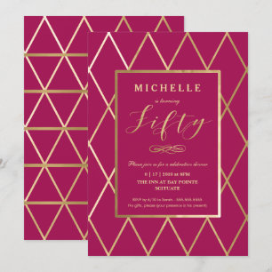 50e Invitation d'anniversaire - Gold, Elégant, ten