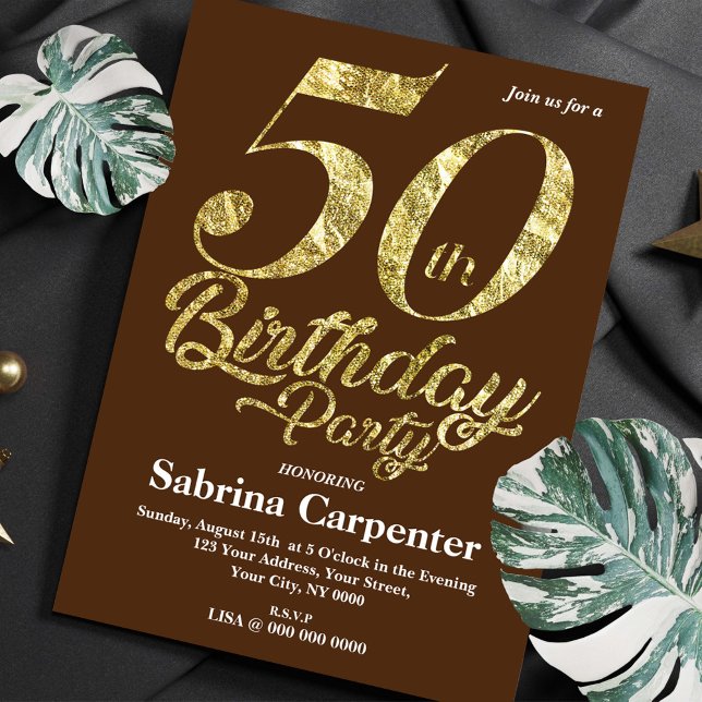 50e Invitation d'or Anniversaire (Créateur téléchargé)