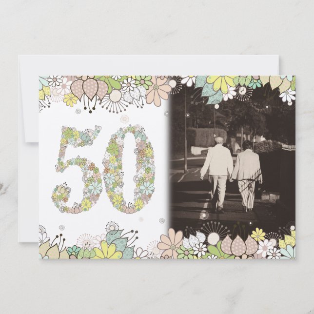 50e or Mariage d'or Anniversaire Invitation photo (Devant)
