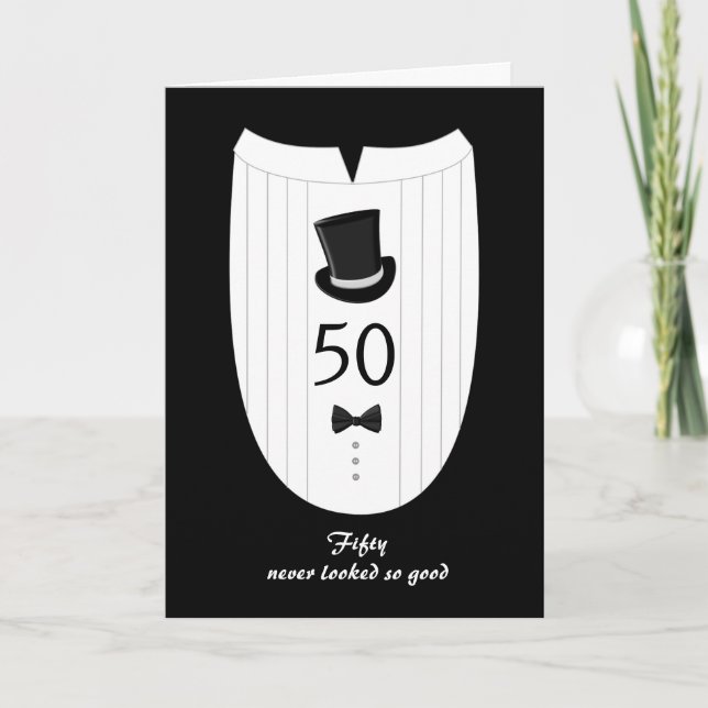 50e Pour Lui Carte de voeux d'anniversaire personn (Devant)