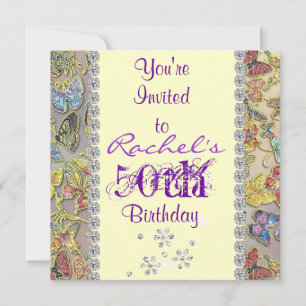 50E PURPLE BULLETIFLY ANNIVERSAIRE Invitation BLIN
