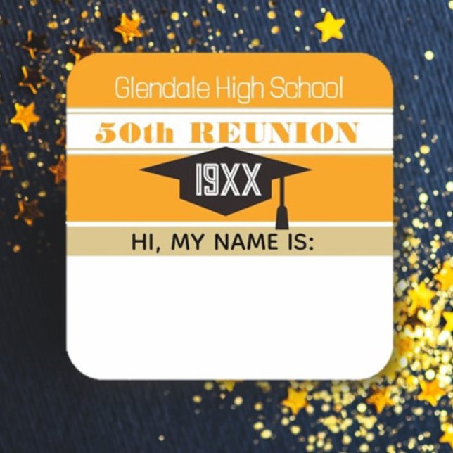 50e Réunion ! Sticker pour étiquette Nom de réunio (Créateur téléchargé)