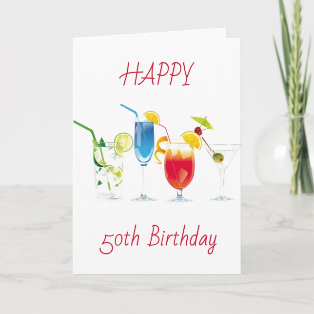 **50e SOUHAITS D'ANNIVERSAIRE AMOUREUX** Carte (Devant)