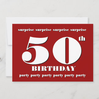 50ème SURPRISE Invitation de fête d'anniversaire -
