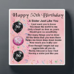 50th  Birthday Sister Poem Plaque<br><div class="desc">A great personalised gift for a sister on her 50th  Birthday.

This item can be personalised or just purchased as it is</div>