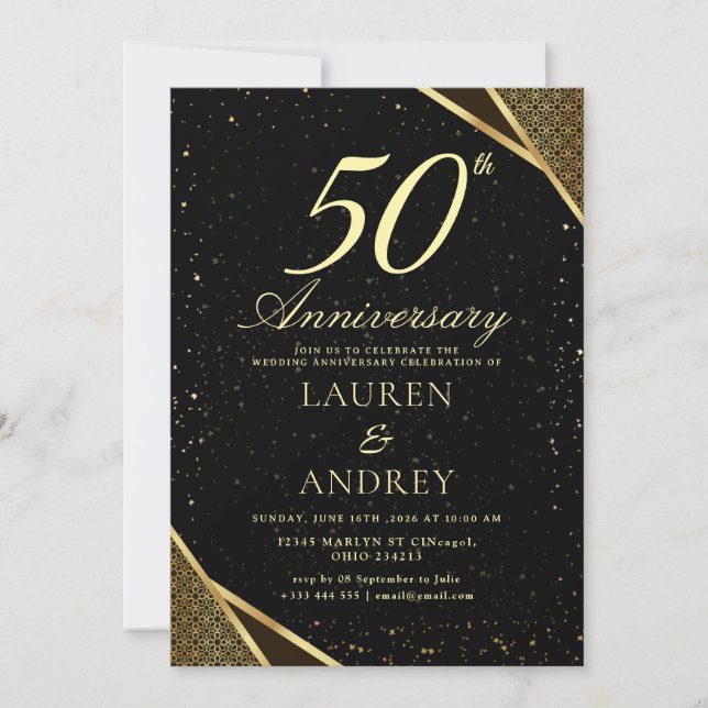 50th Wedding Anniversary Invitation (Devant)