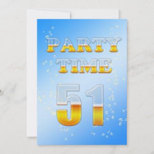 51e anniversaire invitation à la fête avec bière