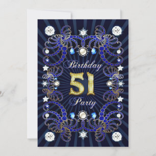 51e anniversaire invitation de fête avec des masse