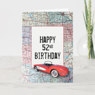 52e anniversaire Corvette rétro sur la carte