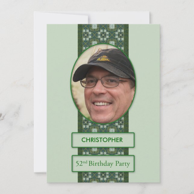 52e anniversaire Invitation de fête Ajouter une ph (Devant)