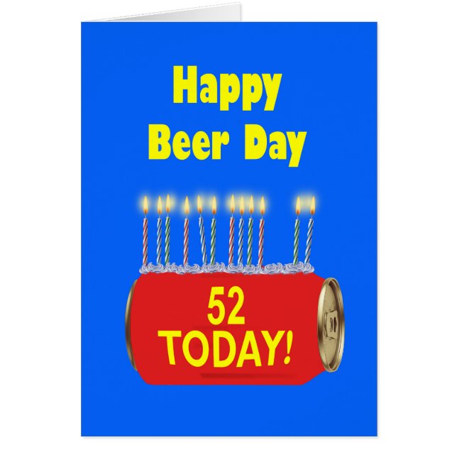 52e Jour de la bière heureux Anniversaire (Devant)