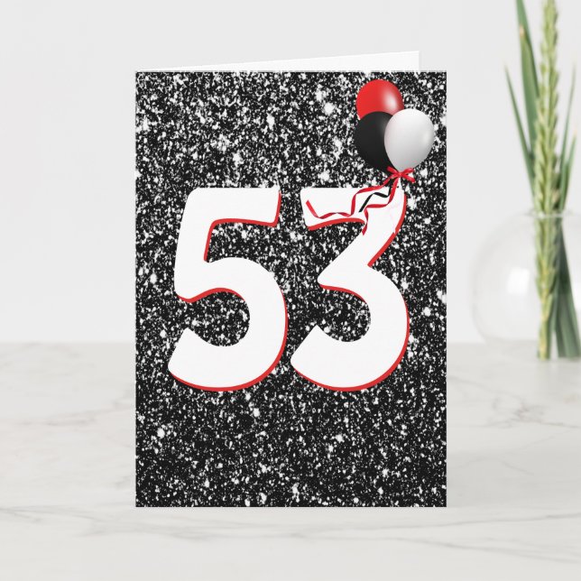 53e ballons d'anniversaire sur carte de Parties sc (Devant)
