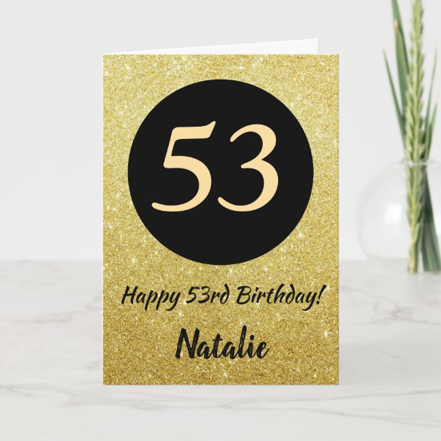53e Joyeux Anniversaire Carte de Parties scintilla (Devant)