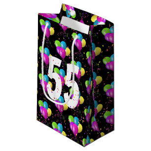 55e Anniversaire Ballons et petit sac cadeau Confe