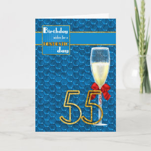 55e anniversaire - Carte d'anniversaire géométriqu