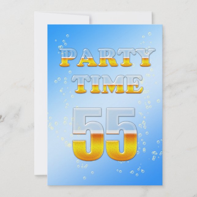 55e anniversaire invitation à la fête avec bière (Devant)