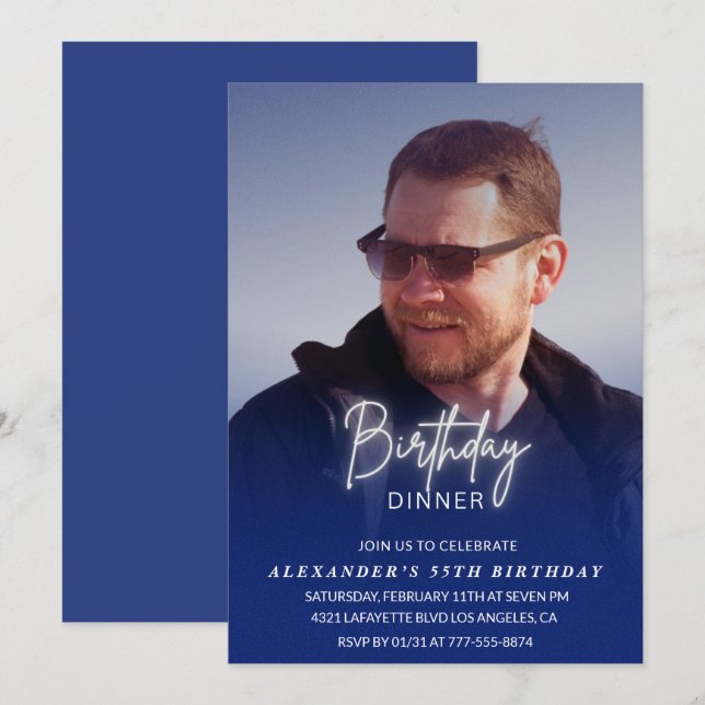 55e anniversaire invitation Anniversaire Dîner Pho (Devant / Derrière)