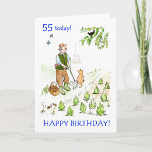 55e carte d'anniversaire pour un jardinier