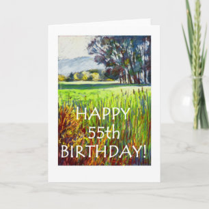 55e carte d'anniversaire - Soirée dans les prés