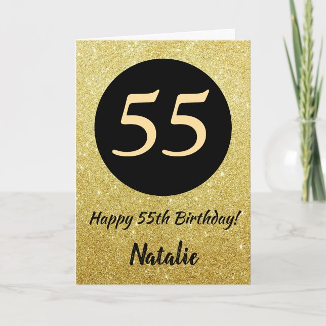 55e Joyeux Anniversaire Carte Parties scintillant  (Devant)