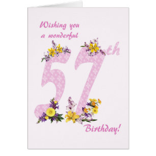 57e anniversaire Fleur Nombre décoré