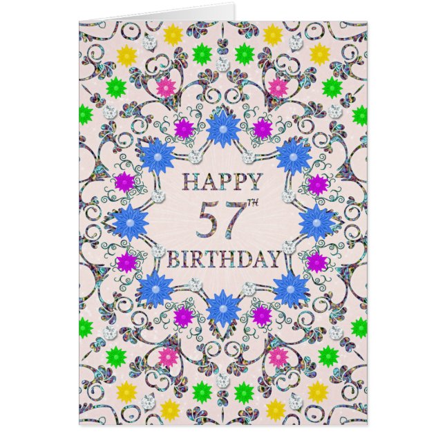 57e anniversaire Fleurs Abstraites (Devant)