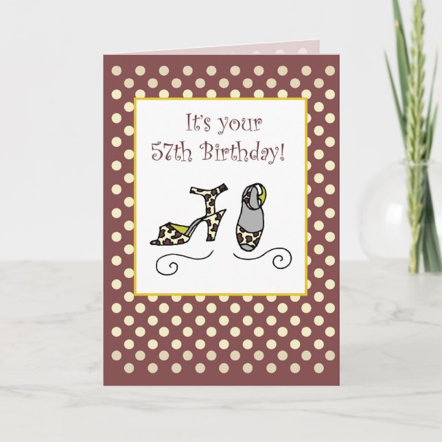 57e Chaussures Carte d'anniversaire pour les femme (Devant)