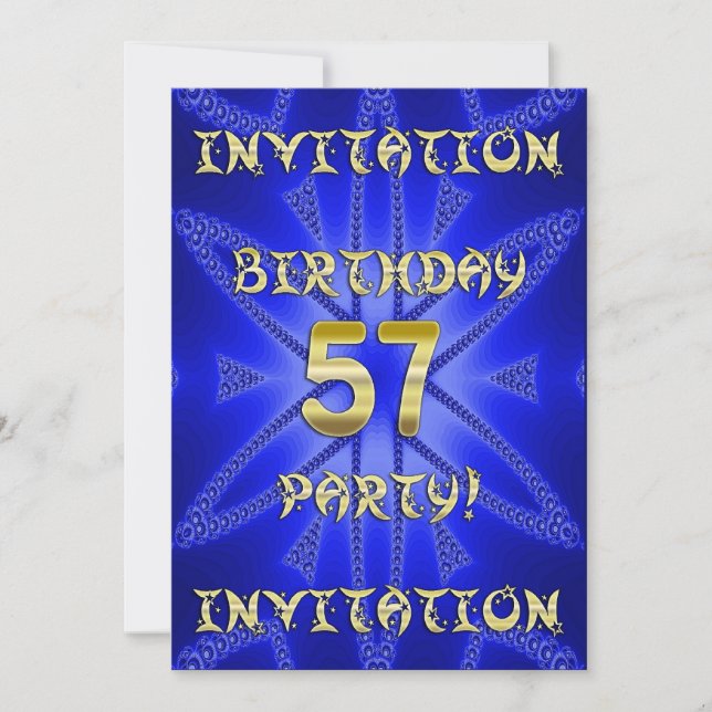 57e invitation à la fête d'anniversaire (Devant)