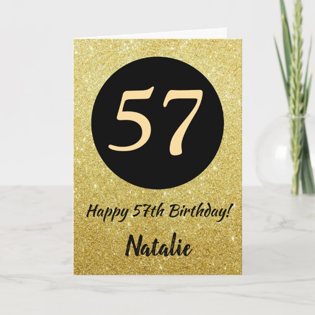 57e Joyeux Anniversaire Carte Parties scintillant  (Devant)