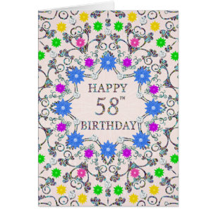 58e anniversaire Fleurs Abstraites 