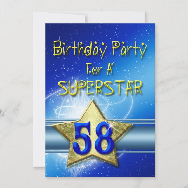 58e fête d'anniversaire Invitation pour une Supers (Devant)