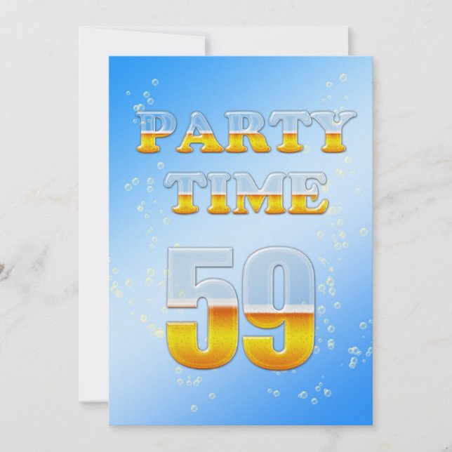 59e anniversaire invitation à la fête avec bière (Devant)