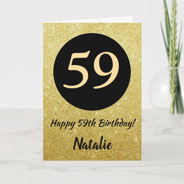 59e Joyeux Anniversaire Carte Parties scintillant  (Devant)