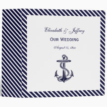 Classeur de mariage Navy Diag Stripe 2A Ancre naut