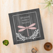 Classeur de recettes Rustique de la libellule rose