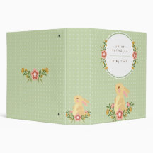 Joli Bunny Green Baby Classeur de livre pour bébé