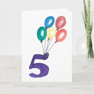 5 Ballons Carte d'anniversaire