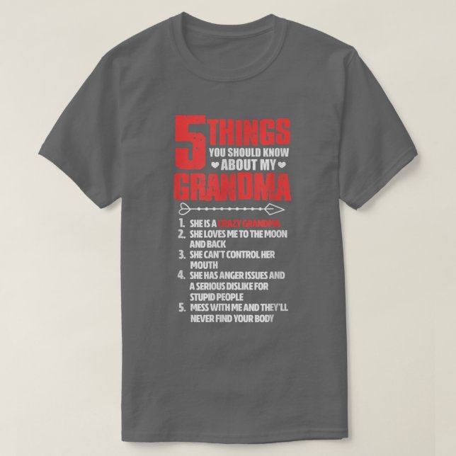 5 Choses Que Tu Devrais Savoir Sur Mon T-Shirt Gra (Design devant)