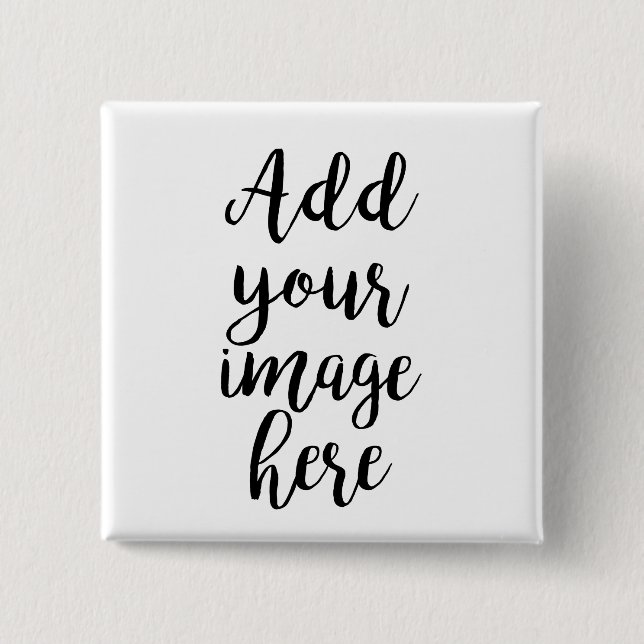 5 Cm Ajouter une image personnalisée Badge Carré (Devant)