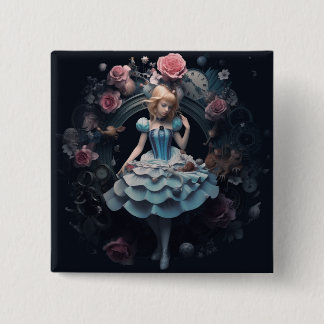 5 Cm Alice au pays des merveilles Badge Carré 15cm