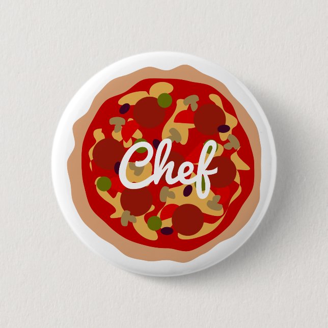 5 Cm Badge nominatif rond de bouton de pinback de chef (Devant)