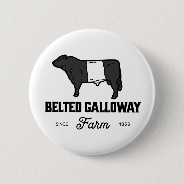 5 Cm Belle ceinture de Vache Galloway badge rond ou con (Devant)