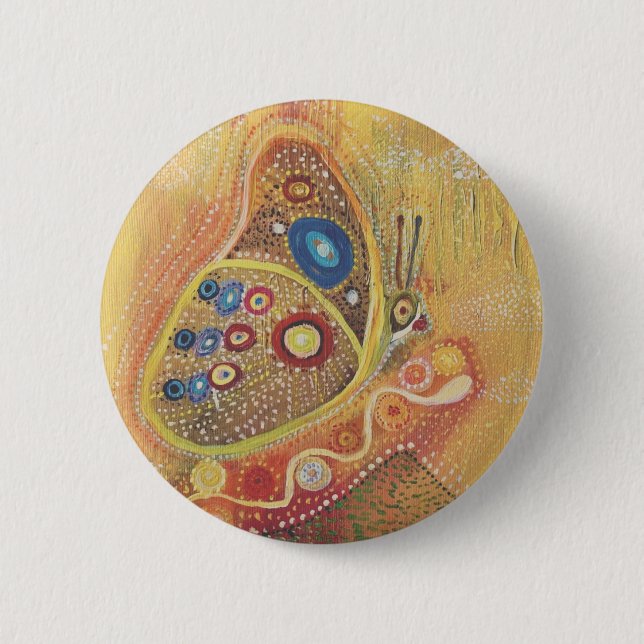 5 Cm Joli badge rond d'art papillon (Devant)