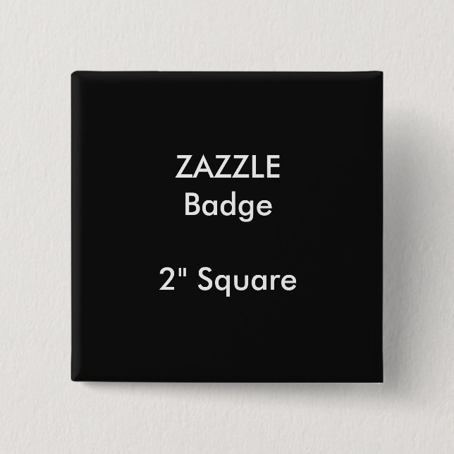5 Cm ZAZZLE Personnalisé Imprimé 2" Carré Badge NOIR (Devant)